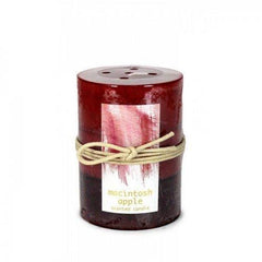 Macintosh Apple Pillar Candle 3x4 (pack of 1 EA)
