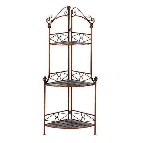 Rustic Corner Bakers Rack