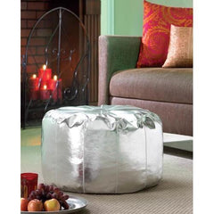 Silver Pouf Ottoman