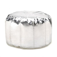 Silver Pouf Ottoman