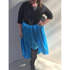 Fashionable V-Neck 1/2 Sleeve Asymmetrical Dress For Women - Light Blue 2xl