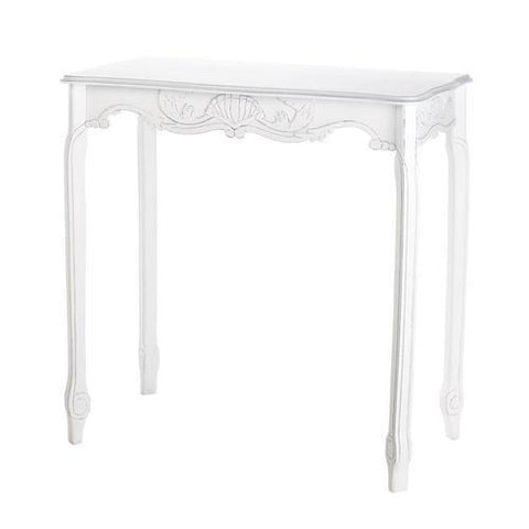 White Scallop Detail Hall Table