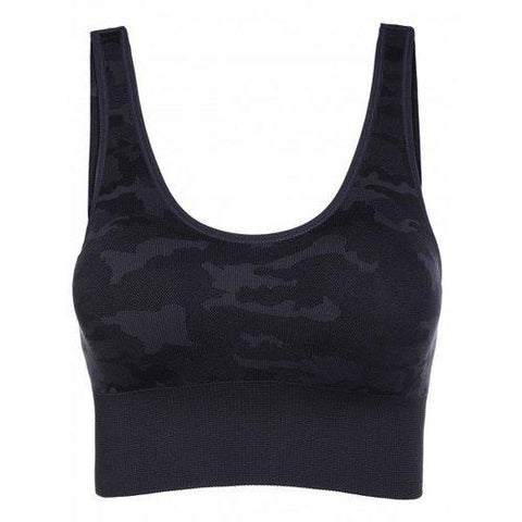 Camouflage Print Sport Bra - Gray L