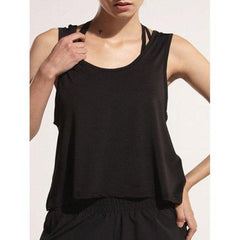 Sporty U Neck Backless Running Vest - Black M