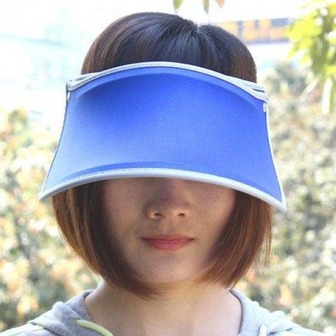 Chic Solid Color Open Top Visor For Women - Blue