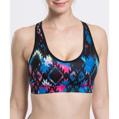 U-Neck Colorful Push Up Sport Bra - L