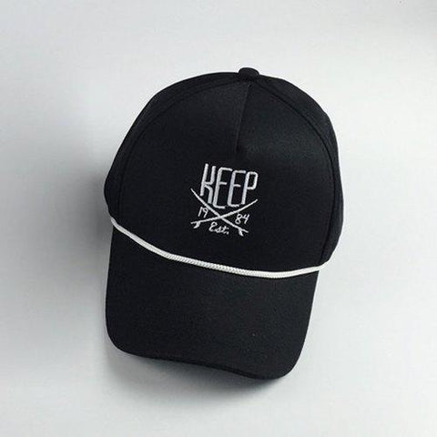 Trendy Letters Embroidery and Drawstring Embellished Hip Hop Baseball Cap - Black