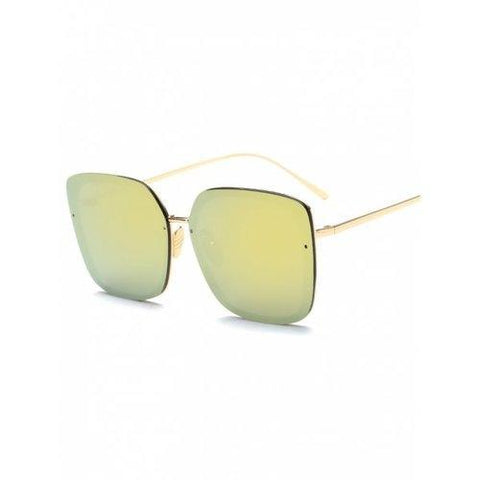 Joy-Ride Irregular Square Mirrored Sunglasses - Yellow