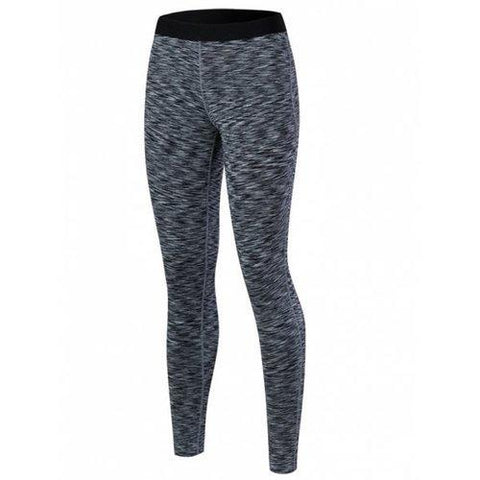 Printed High Waisted Yoga Leggings - Black L
