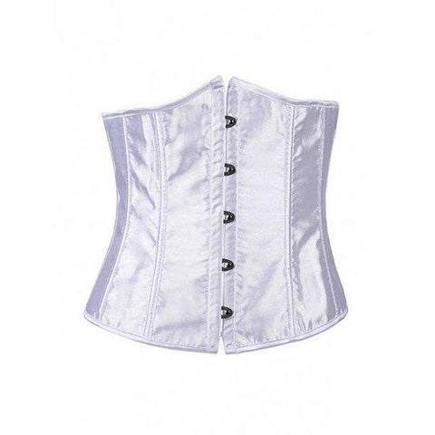Hook Up Lace-Up Corset With Panties - White S
