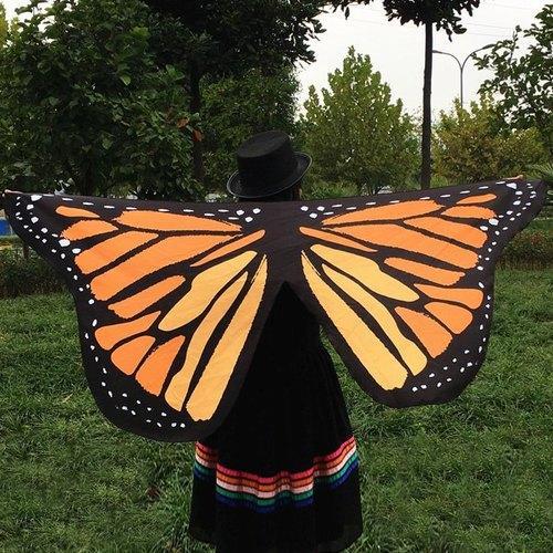 Butterfly Wings Shape Scarf - Light Brown