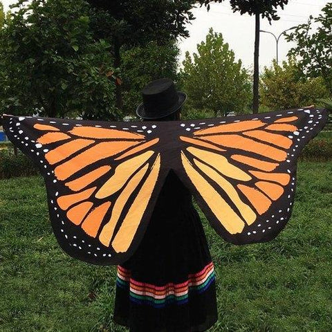 Butterfly Wings Shape Scarf - Light Brown