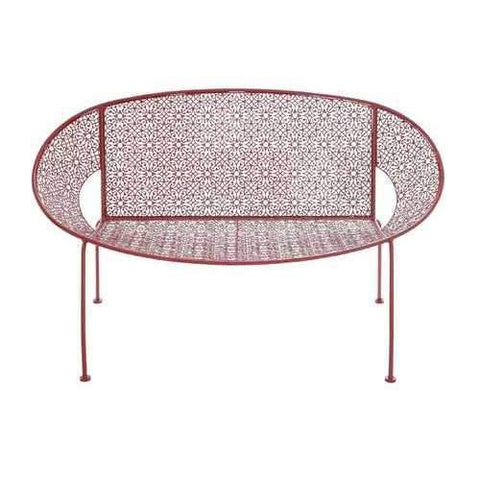 The Bright Metal Red Garden Bench