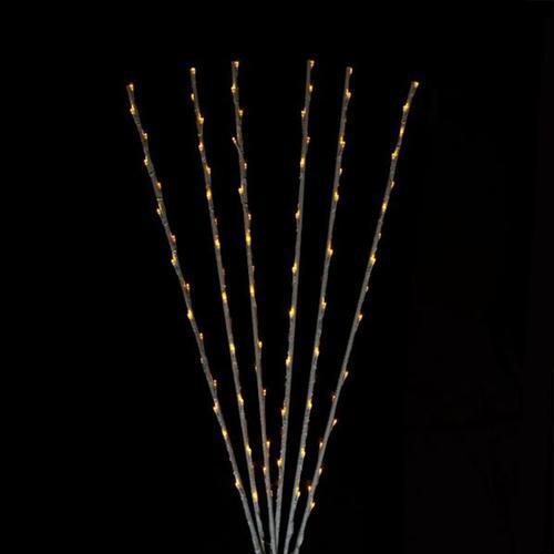 Set of 6 Enchanted Garden LED Yellow Lighted Branch Spray Driveway Pathway Marker - 6'