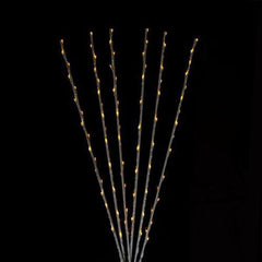 Set of 6 Enchanted Garden LED Yellow Lighted Branch Spray Driveway Pathway Marker - 6'