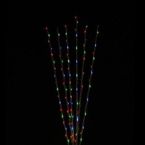 Set of 6 Enchanted Garden LED Multi-Color Lighted Branch Spray Driveway Pathway Markers - 6'