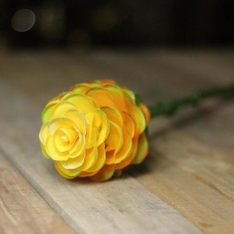 28" Yellow and Green Artificial Ginger Flower Decorative Floral Crafting Stem