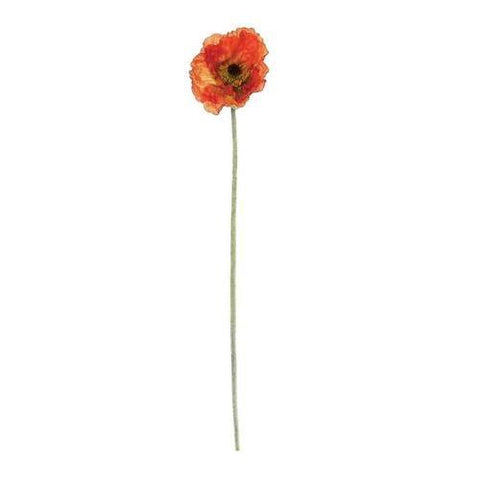 34" Orange Artificial Poppy Flower Decorative Floral Crafting Stem