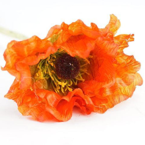 34" Orange Artificial Poppy Flower Decorative Floral Crafting Stem