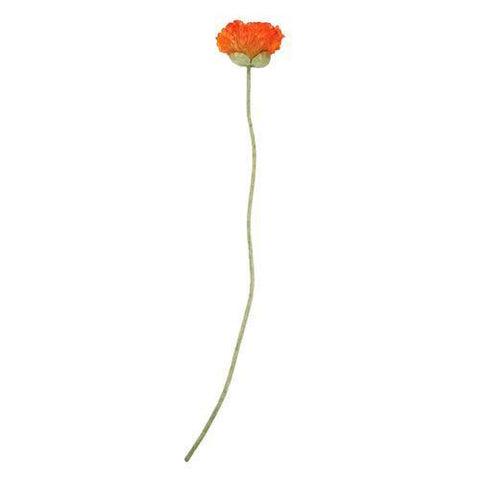 34" Orange Artificial Poppy Flower Decorative Floral Crafting Stem