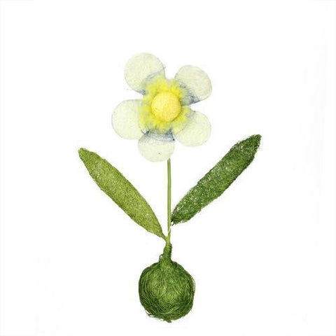 19" Green  Yellow and Blue Spring Floral Table Top Decoration