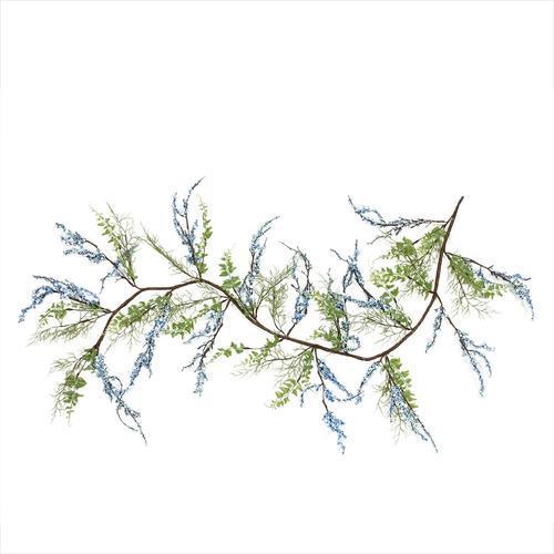 5' Green  Blue and Brown Mixed Berry and Spring Floral Decorative Artificial Garland