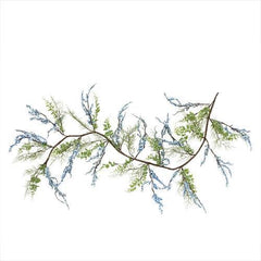 5' Green  Blue and Brown Mixed Berry and Spring Floral Decorative Artificial Garland