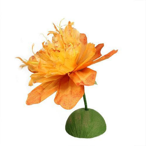 26" Orange and Green Decorative Spring Floral Artificial Craft Stem