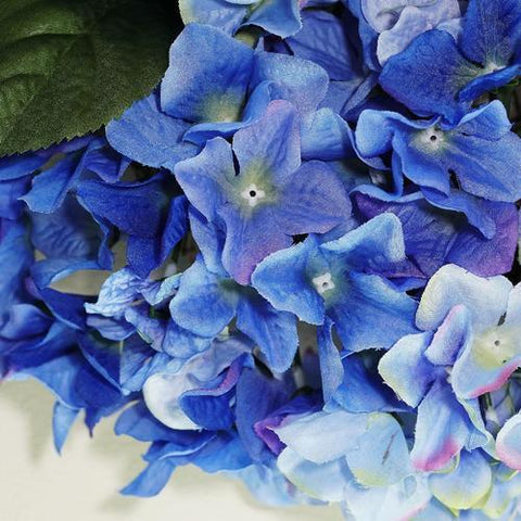 22" Decorative Blue and Green Artificial Floral Hydrangea Wreath - Unlit