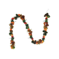 5' Autumn Harvest Pine Cones and Apples Artificial Garland Decoration