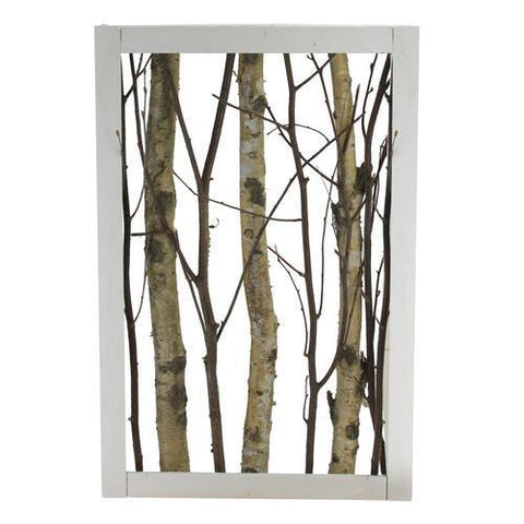 22.5" Mixed Branches in White Wood Frame Table Top Decoration