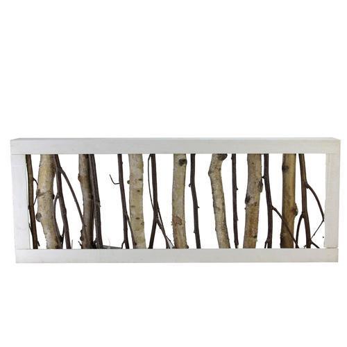 22.75" Mixed Branches in White Wood Frame Table Top Decoration