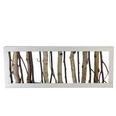 22.75" Mixed Branches in White Wood Frame Table Top Decoration