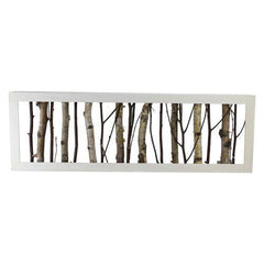 26.75" Mixed Branches in White Wood Frame Table Top Decoration
