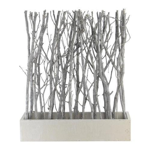 18.5" Standing Birch Branch Bouquet in Rustic White Box Table Top Decoration