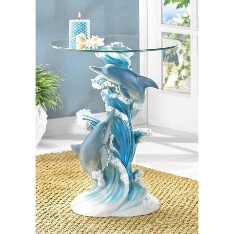 Playful Dolphins Accent Table