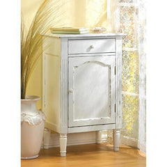 Antiqued White Wood Cabinet