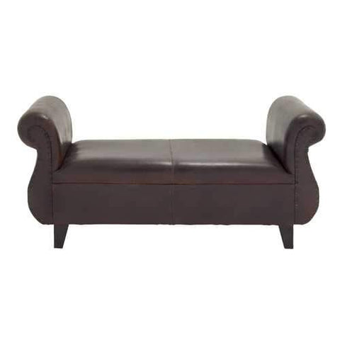 Fascinating Styled Wood Leather Bench