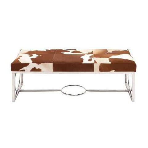 The Unique Stainless Steel Real Leather Bench