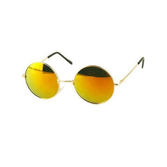 Yellow Round Lens Sunglasses With Metal Frame