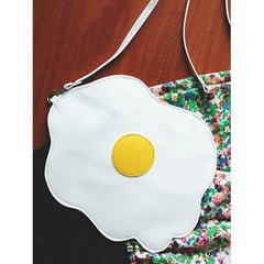 White Cute Poached Egg Body Bag