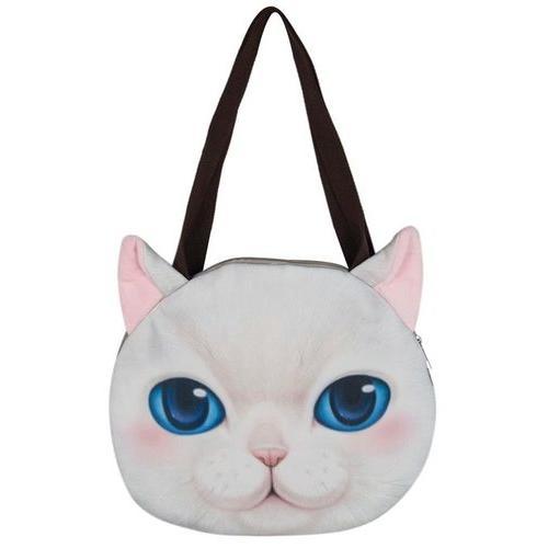 White Big Blue Eyes Persian Cat Shoulder Bag