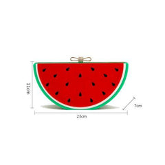 Red Watermelon Shape Box Clutch Bag