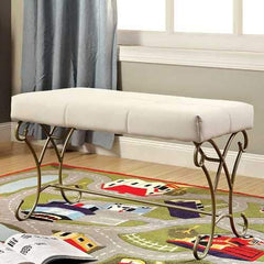 Enchant Transitional Bench, White And Champagne