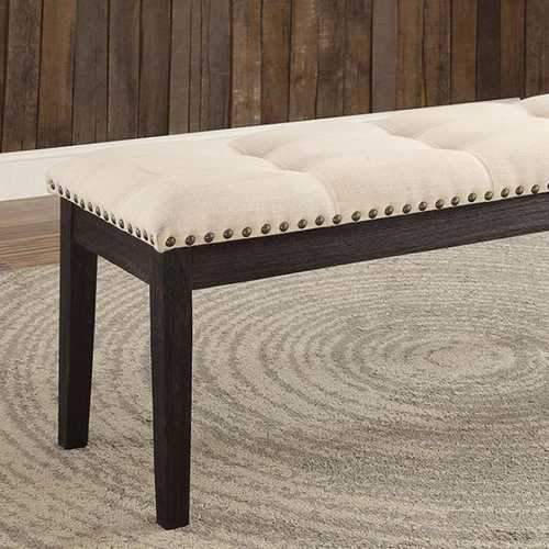 Dodson I Contemporary Bench, Black And Ivory