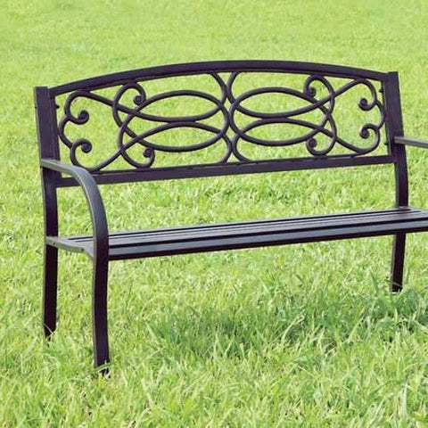 Potter Armrests Patio Bench, Black