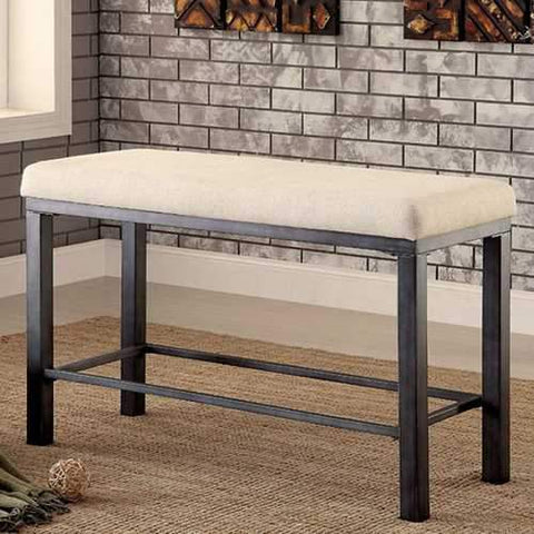 Jazlyn II Industrial Style Ivory Counter Height Bench