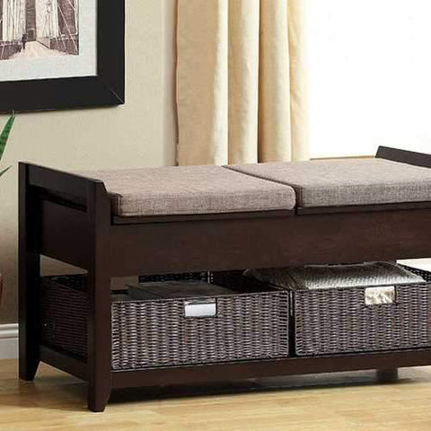 Muri Contemporary Style Bench In Espresso Finish