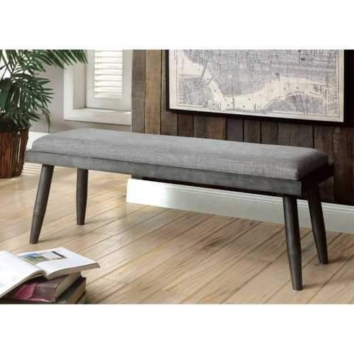 Vilhelm I Mid-Century Modern Style Bench , Gray