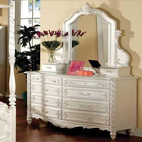 Victoria Fairy Tale Style Dresser , Pearl White
